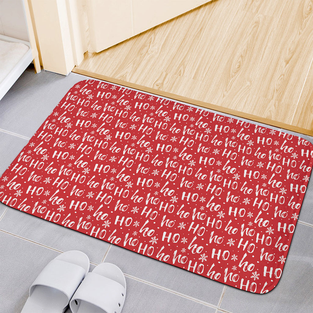 Christmas Santa Laugh Pattern Print Indoor Door Mat