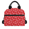 Christmas Santa Laugh Pattern Print Insulated Lunch Bag
