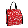 Christmas Santa Laugh Pattern Print Insulated Lunch Tote