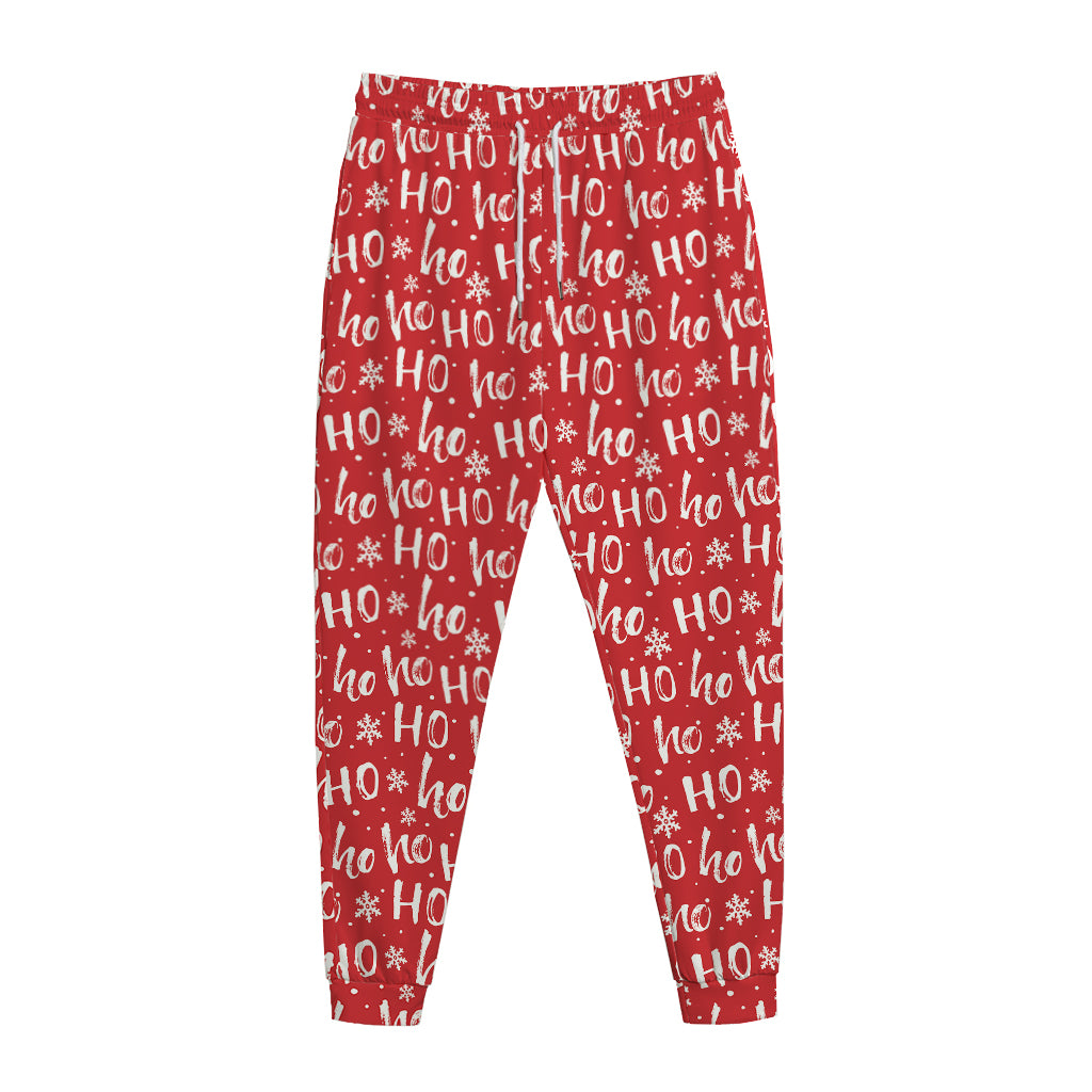 Christmas Santa Laugh Pattern Print Jogger Pants