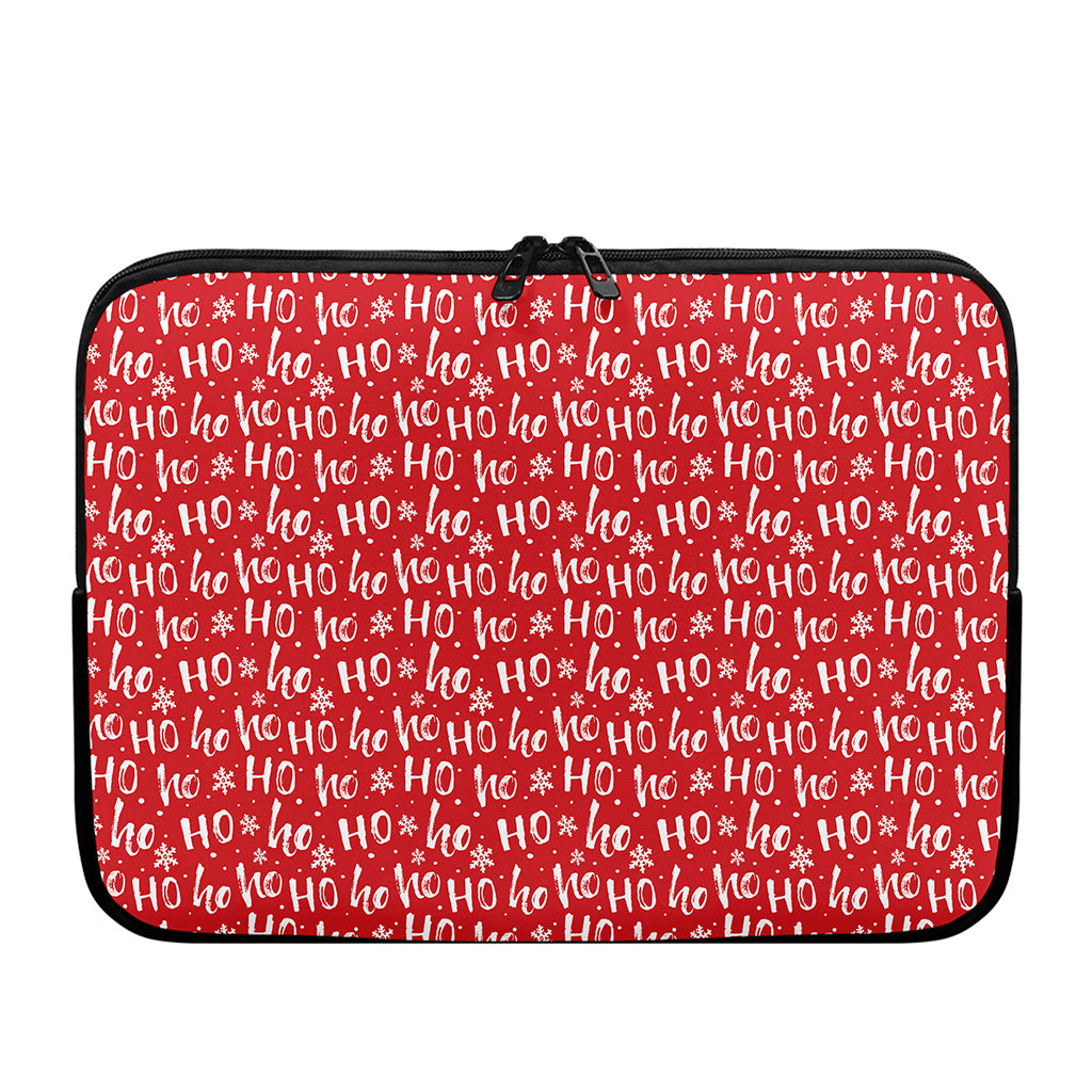 Christmas Santa Laugh Pattern Print Laptop Sleeve