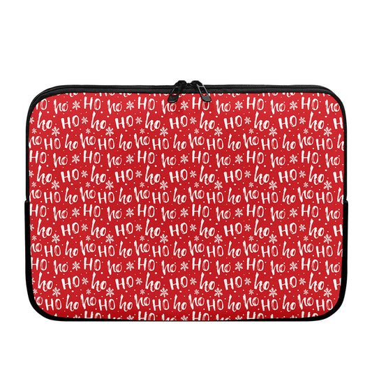 Christmas Santa Laugh Pattern Print Laptop Sleeve