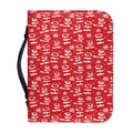 Christmas Santa Laugh Pattern Print Leather Bible Cover