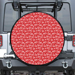 Christmas Santa Laugh Pattern Print Leather Spare Tire Cover