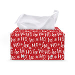 Christmas Santa Laugh Pattern Print Leather Tissue Box Cover
