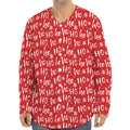 Christmas Santa Laugh Pattern Print Long Sleeve Baseball Jersey