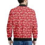 Christmas Santa Laugh Pattern Print Men's Bomber Jacket