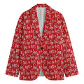 Christmas Santa Laugh Pattern Print Men's Cotton Blazer