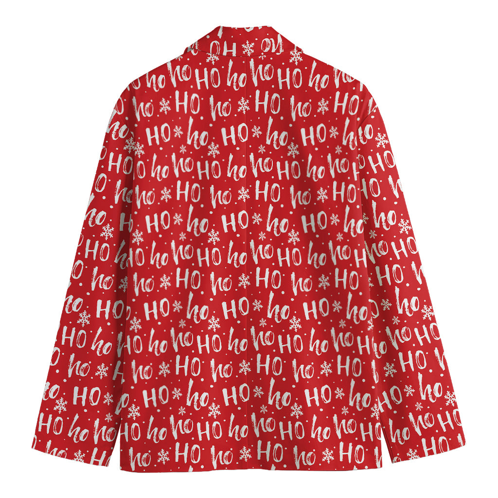 Christmas Santa Laugh Pattern Print Men's Cotton Blazer