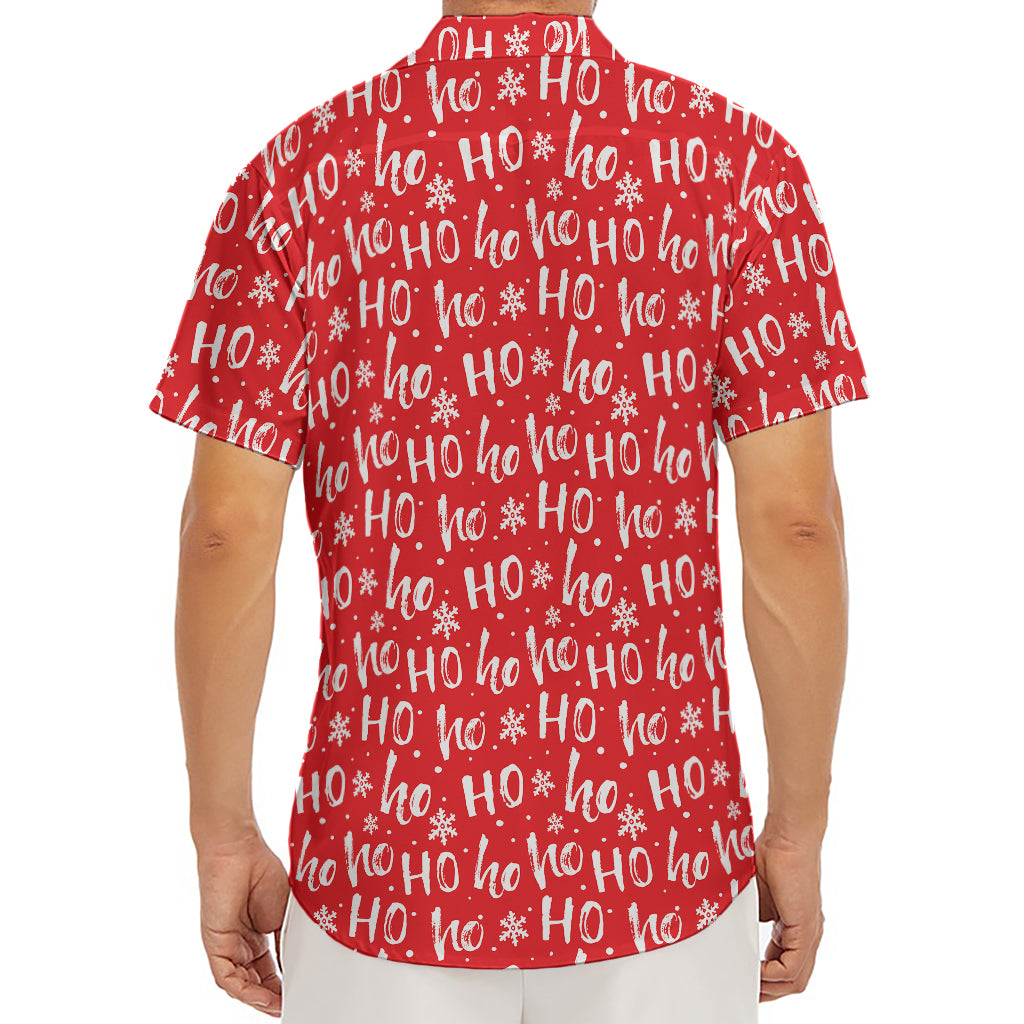 Christmas Santa Laugh Pattern Print Men's Deep V-Neck Shirt