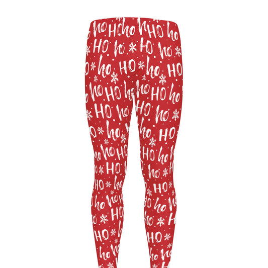 Christmas Santa Laugh Pattern Print Men's leggings