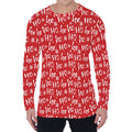 Christmas Santa Laugh Pattern Print Men's Long Sleeve T-Shirt