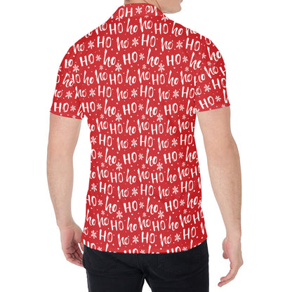 Christmas Santa Laugh Pattern Print Men's Shirt