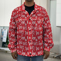 Christmas Santa Laugh Pattern Print Men's Shirt Jacket
