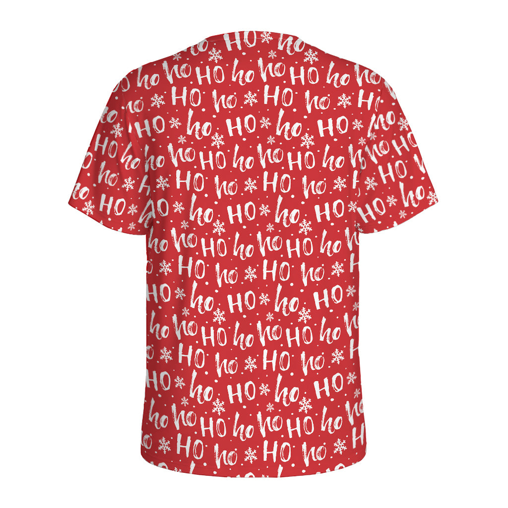 Christmas Santa Laugh Pattern Print Men's Sports T-Shirt
