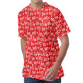 Christmas Santa Laugh Pattern Print Men's Velvet T-Shirt
