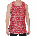 Christmas Santa Laugh Pattern Print Men's Velvet Tank Top