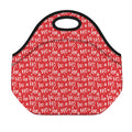 Christmas Santa Laugh Pattern Print Neoprene Lunch Bag