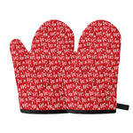 Christmas Santa Laugh Pattern Print Oven Mitts
