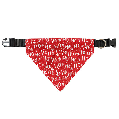 Christmas Santa Laugh Pattern Print Over The Collar Dog Bandana