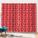 Christmas Santa Laugh Pattern Print Pencil Pleat Curtains