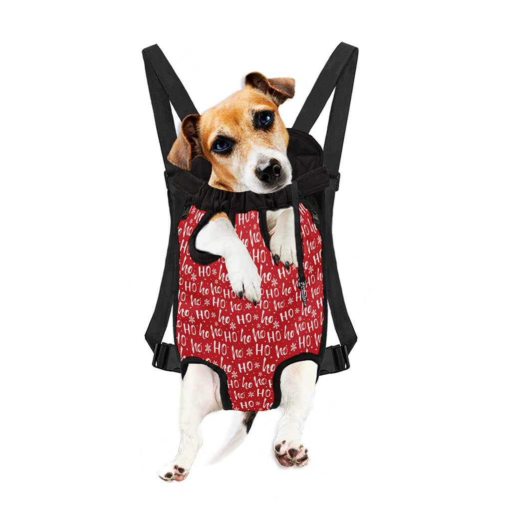 Christmas Santa Laugh Pattern Print Pet Carrier Backpack