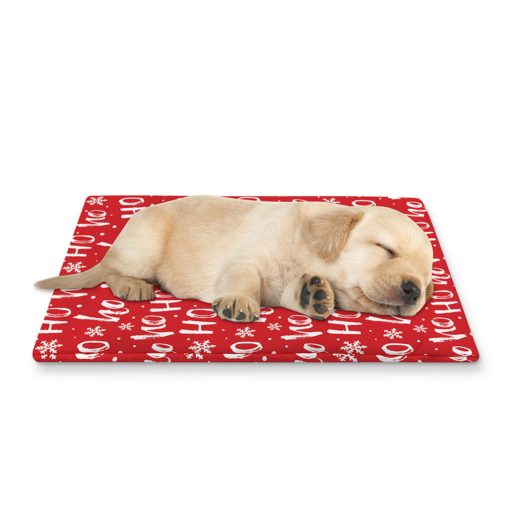 Christmas Santa Laugh Pattern Print Pet Cooling Mat Cover