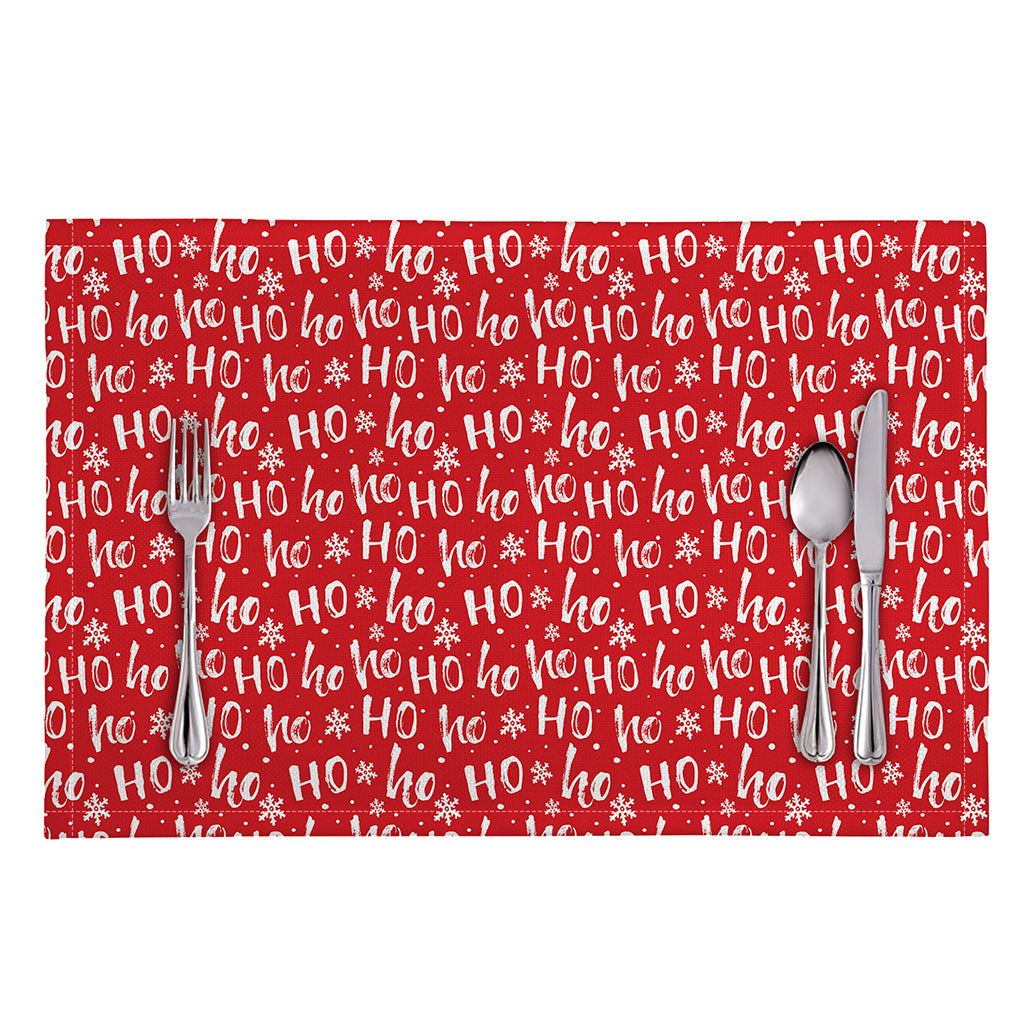 Christmas Santa Laugh Pattern Print Placemat