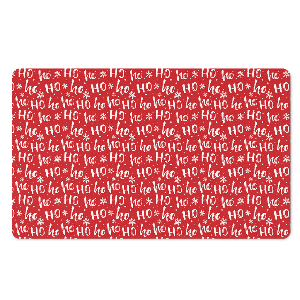 Christmas Santa Laugh Pattern Print Polyester Doormat