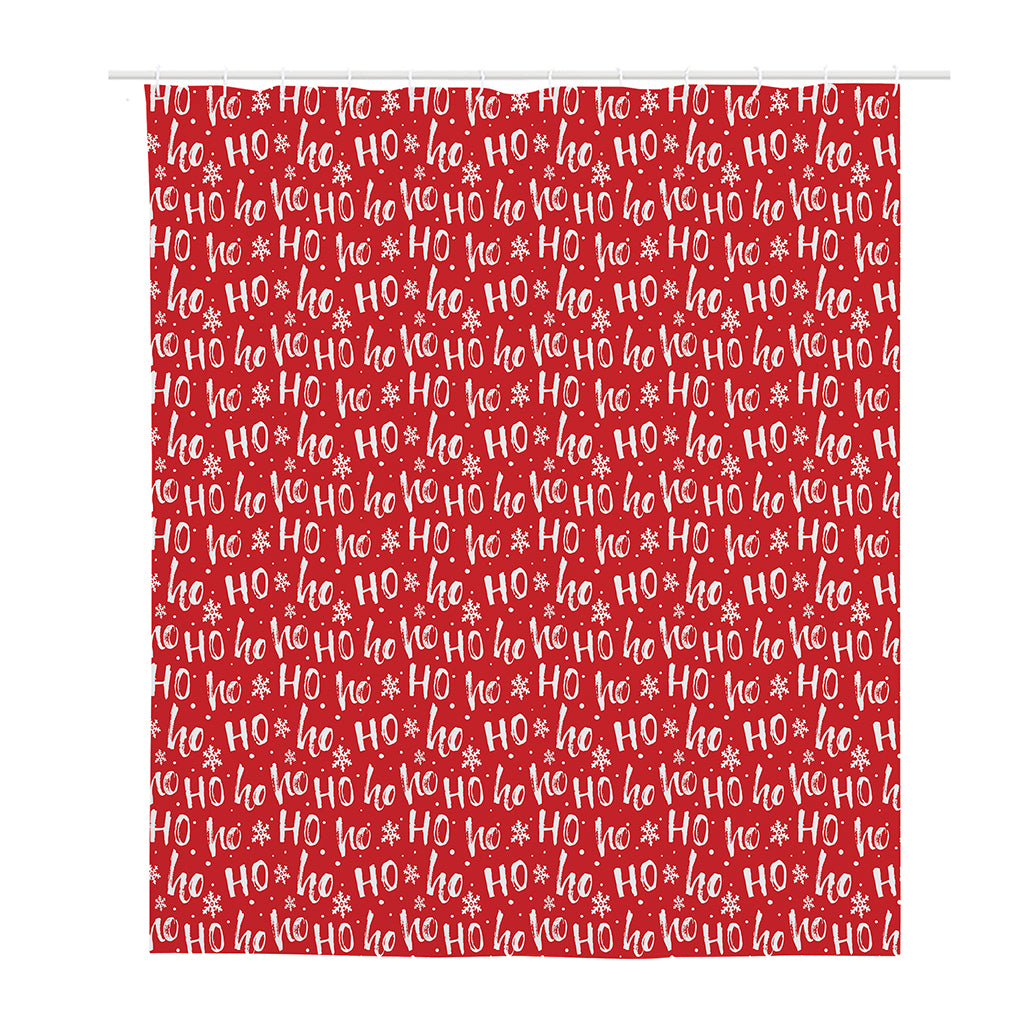 Christmas Santa Laugh Pattern Print Polyester Shower Curtain