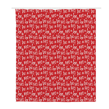 Christmas Santa Laugh Pattern Print Polyester Shower Curtain