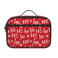 Christmas Santa Laugh Pattern Print Portable Lunch Bag