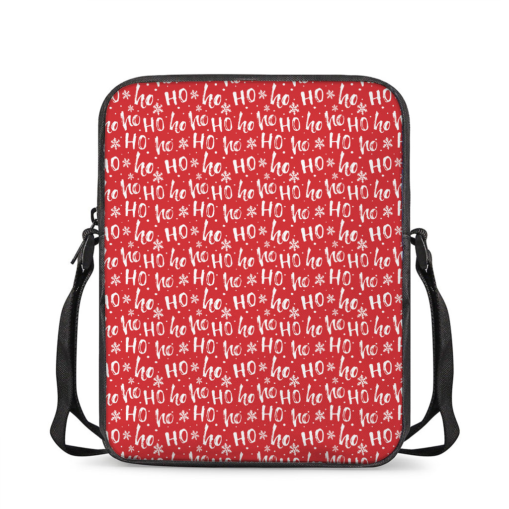 Christmas Santa Laugh Pattern Print Rectangular Crossbody Bag
