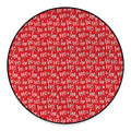 Christmas Santa Laugh Pattern Print Round Floor Mat
