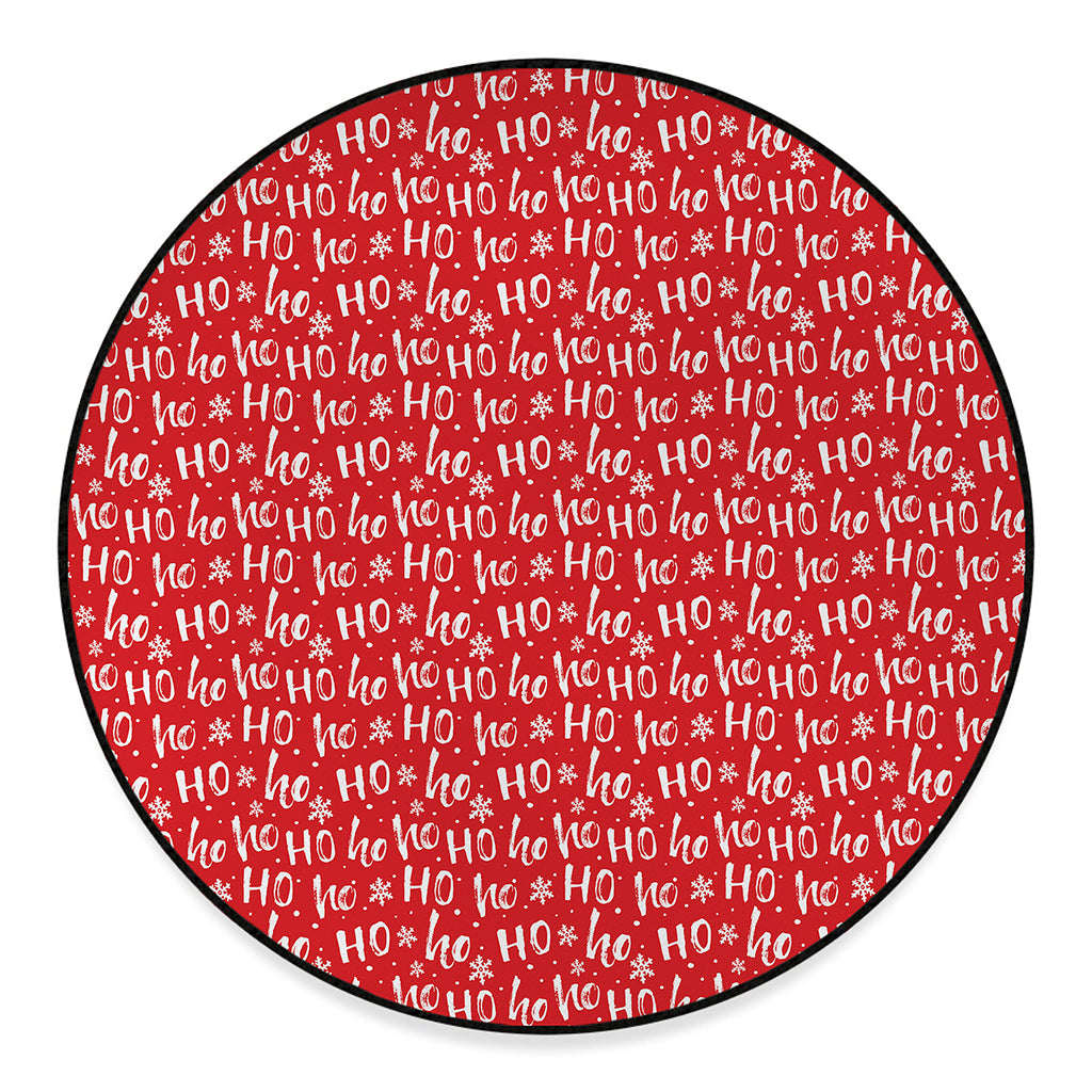 Christmas Santa Laugh Pattern Print Round Floor Mat