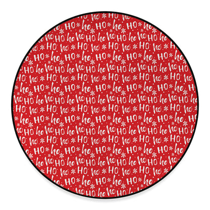 Christmas Santa Laugh Pattern Print Round Floor Mat