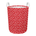Christmas Santa Laugh Pattern Print Round Laundry Basket