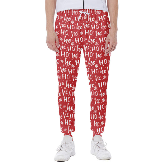 Christmas Santa Laugh Pattern Print Scuba Joggers