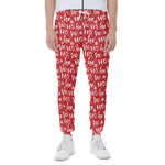 Christmas Santa Laugh Pattern Print Scuba Joggers
