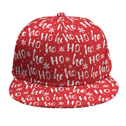 Christmas Santa Laugh Pattern Print Snapback Cap