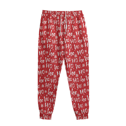 Christmas Santa Laugh Pattern Print Sweatpants