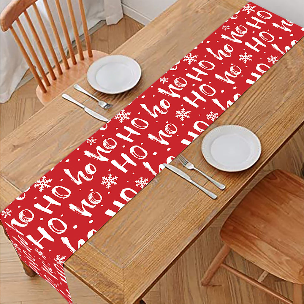 Christmas Santa Laugh Pattern Print Table Runner