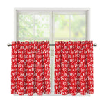 Christmas Santa Laugh Pattern Print Tier Curtains