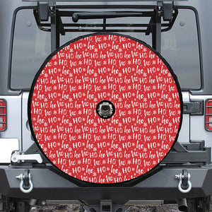 Christmas Santa Laugh Pattern Print Tire Cover With Camera Hole