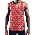 Christmas Santa Laugh Pattern Print Men's Workout Tank Top