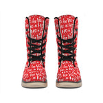 Christmas Santa Laugh Pattern Print Winter Boots
