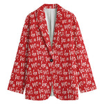 Christmas Santa Laugh Pattern Print Women's Blazer