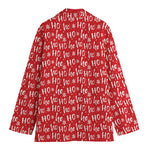 Christmas Santa Laugh Pattern Print Women's Blazer