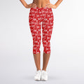 Christmas Santa Laugh Pattern Print Women's Capri Leggings