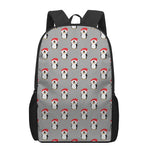 Christmas Santa Penguin Pattern Print 17 Inch Backpack